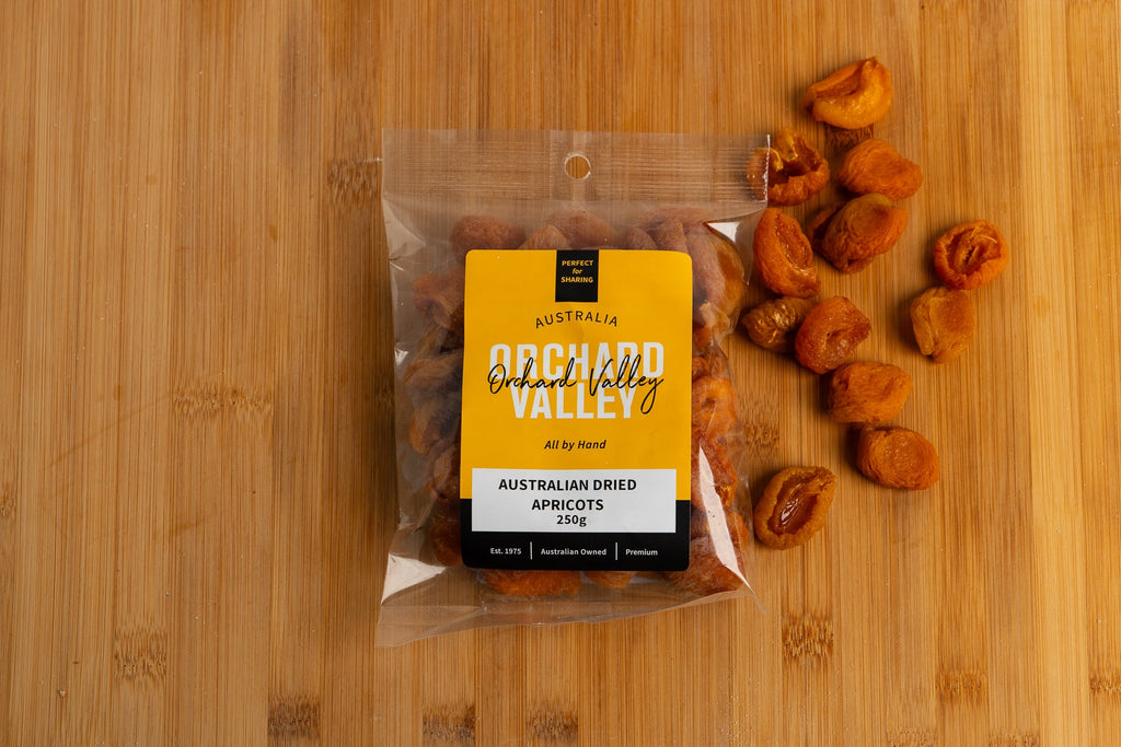 Orchard Valley Australian Apricots Dried 250g pack — naturally sweet dried fruit