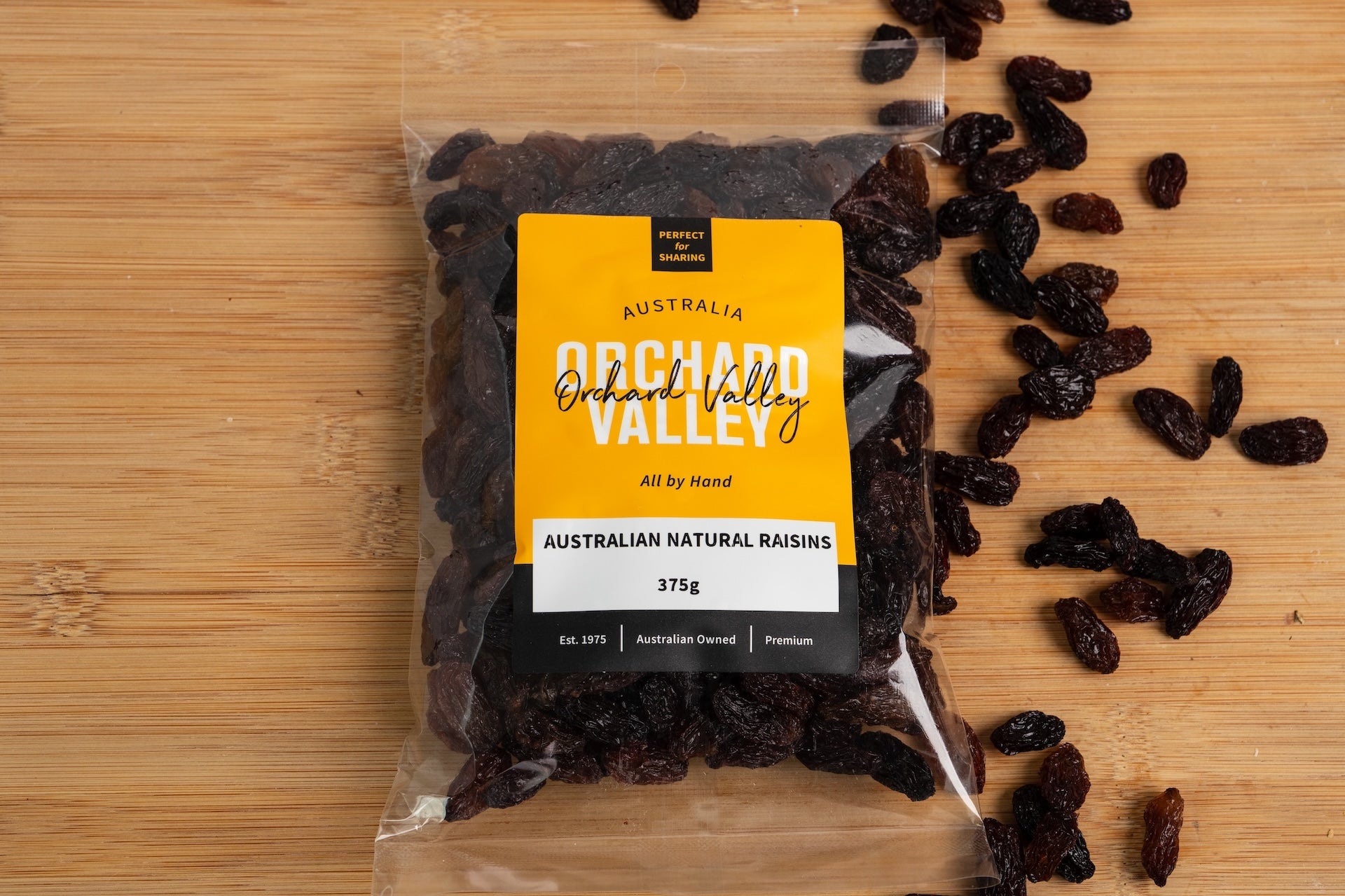 Orchard Valley Australian Natural Raisins 375g pack — naturally sweet dried fruit