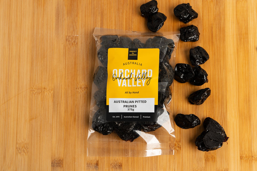 Orchard Valley Australian Pitted Prunes 375g pack — naturally sweet dried fruit
