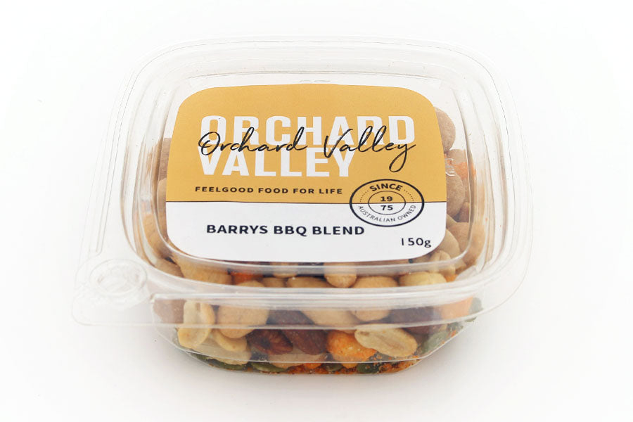 Orchard Valley Barry's BBQ Blend — smoky savoury nut mix for entertaining