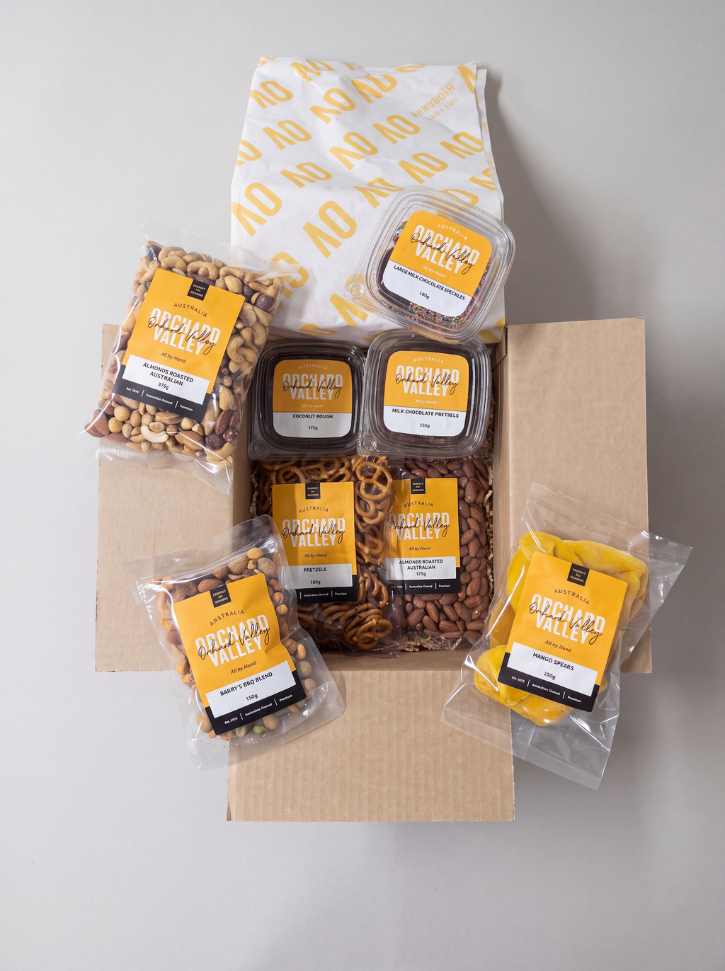 The Best Sellers Gift Box by Orchard Valley with nuts, snacks and chocolates