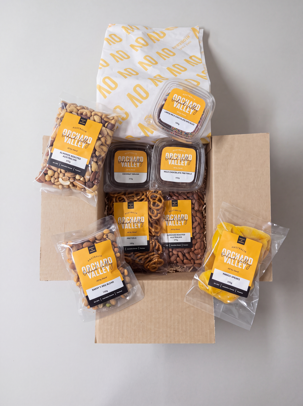 The Best Sellers Gift Box by Orchard Valley with nuts, snacks and chocolates