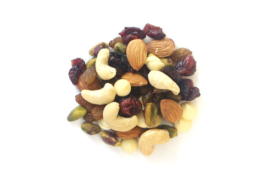 Orchard Valley Energy Mix loose — trail-style fruit, nut and white chocolate blend