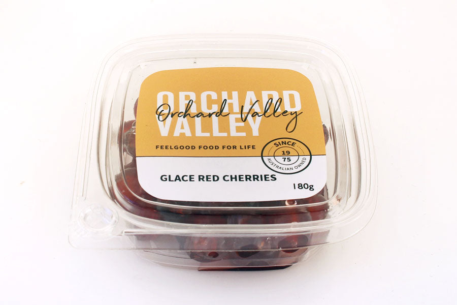 Orchard Valley Glace Red Cherries — candied glace fruit for baking and grazing
