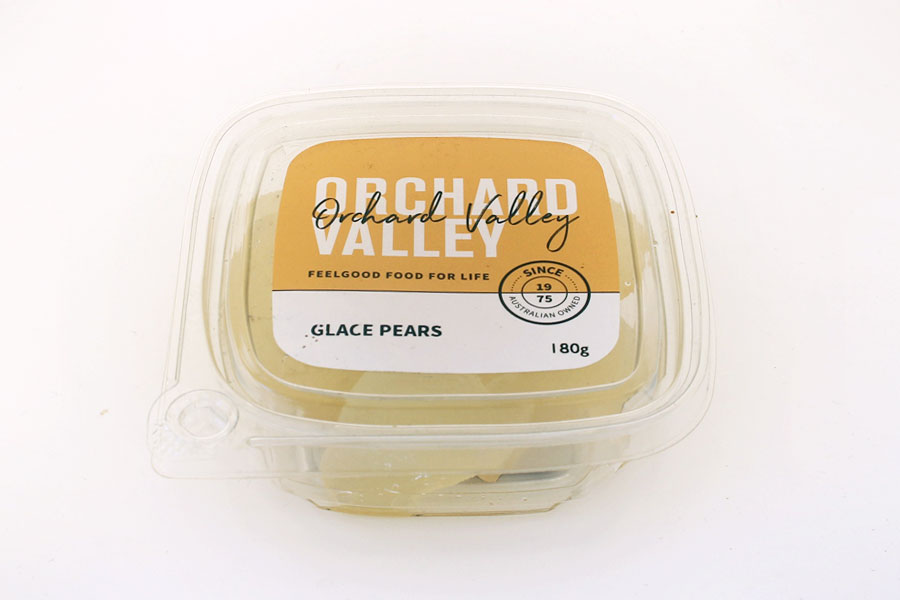 Orchard Valley Glace Pears — candied glace fruit for baking and grazing