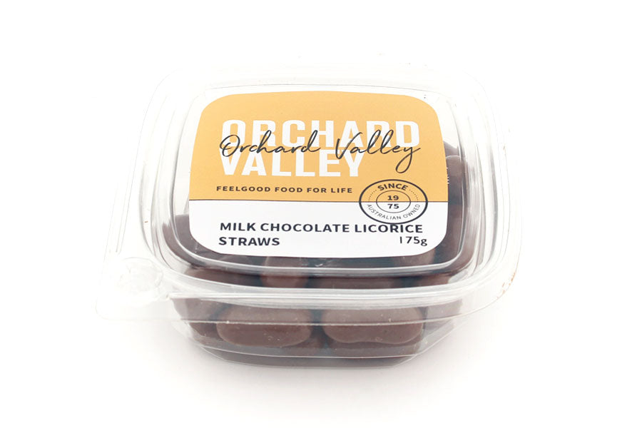 Orchard Valley Milk Chocolate Liquorice Straws — a gourmet chocolate treat