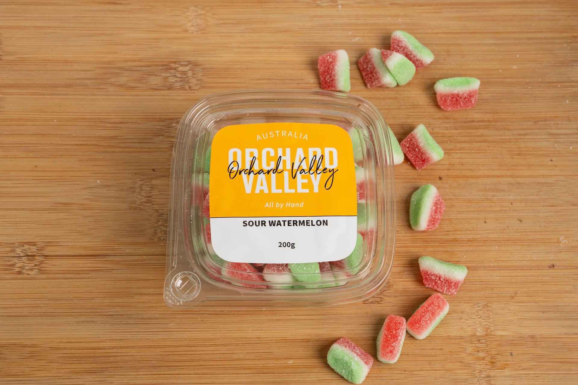 Orchard Valley Sour Watermelon 200g pack — a classic lolly treat to share