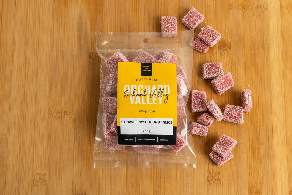 Orchard Valley Strawberry Coconut Slice 250g packet