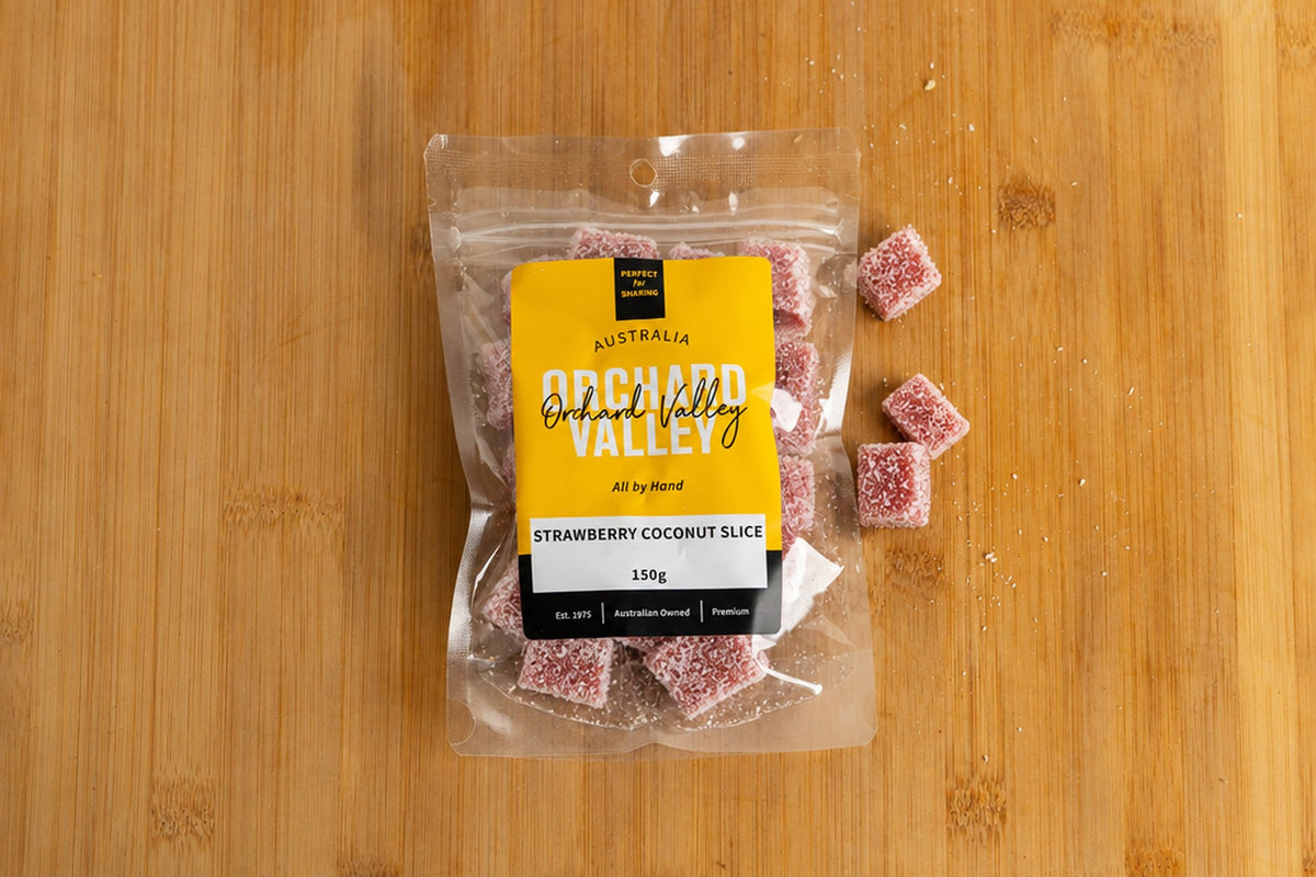 Orchard Valley Strawberry Coconut Slice 150g packet
